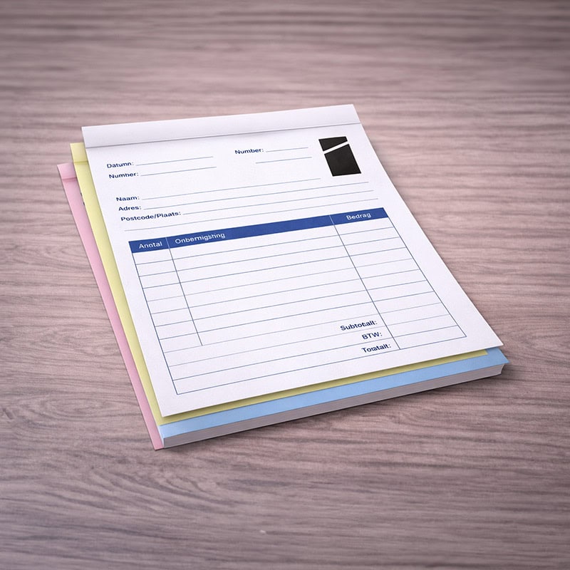 Doordrukformulieren op maat met logo voor professionele bedrijfsadministratie