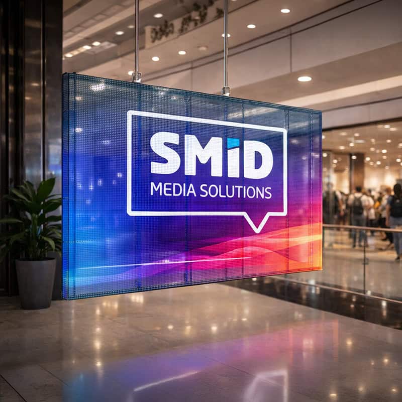 Transparant LED scherm op maat voor innovatieve en opvallende digitale merkpresentatie