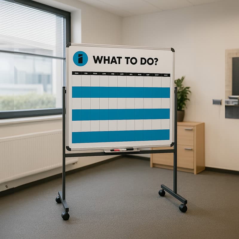 Whiteboard op maat bedrukt met logo voor professionele kantoor en vergaderruimte